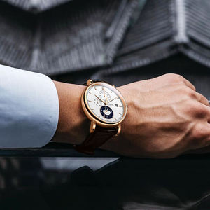 Montre mécanique automatique de luxe pour homme 13056, bracelet personnalisé en acier inoxydable et cuir, cadran de 41 mm, élégante - Product Image 6