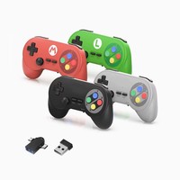 Joystick Gamepad Nirkabel Dual 2.4G Retro Baru untuk PC/Android/Linux, Pengontrol Game Komputer 2 Pemain dengan 2 Adaptor