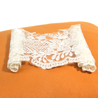 Dentelle à paillettes de haute qualité 100% polyester blanc pur, broderie de perles, largeur 17 cm, accessoires de vêtements, décoration YUGU YG-4899