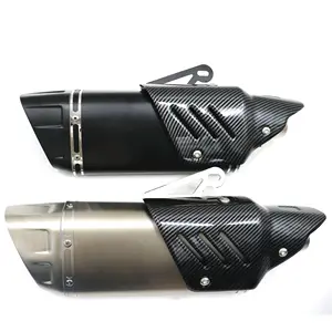 RTS改装摩托车排气管通用消声器倾斜四角排气管用于ninja250 400 Z900 RC R6