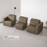 Canapé modulaire carré 3 places en tissu luxueux et moderne, avec structure en bois et fer, dossier rembourré, pour salon G73