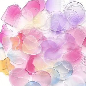 New Style Clear <b>Plastic</b> Acrylic Keychain Blanks Pendants Circle <b>Disc</b> Keyring Set - Product Image 2