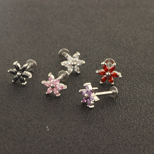 होंठ के छल्ले कान संवर्धन स्टेनलेस चांदी सोना Labret अंगूठी उपास्थि हेलिक्स तुंगिका कान की बाली शरीर भेदी गहने - Product Image 5