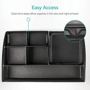 Văn phòng cung cấp Caddy kim loại lưới 7 ngăn máy tính để bàn tổ chức với ngăn kéo bút chì Lưu ý <span class=keywords><strong>Memo</strong></span> chủ - Product Image 3