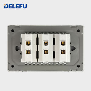 DELEFU Panel PC hitam standar EU Italia 2-pin Universal dan Schuko soket dinding - Product Image 6