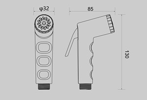 Rociador de Mano Shattaf Blanco y Negro con Acabado de <span class=keywords><strong>Gatillo</strong></span> para Grifo de <span class=keywords><strong>Baño</strong></span>, Desviador de Salida, Fácil Instalación, Uso en Apartamentos - Product Image 6