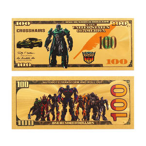 Transformersed altın folyo hatıra banknot Optimus Prime Bumblebeed tahsil hatıra sınır ötesi sıcak öğe - Product Image 4