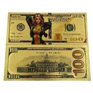 Plusieurs designs de billets de banque commémoratifs en feuille d'or 24K sur le thème des films américains, personnages de Marvel, super-héros, 100 $ - Product Image 4
