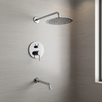 Système de douche à haute pression, lot de salle de bain, pomme de douche de pluie, cub thermostatique mural, vente en gros