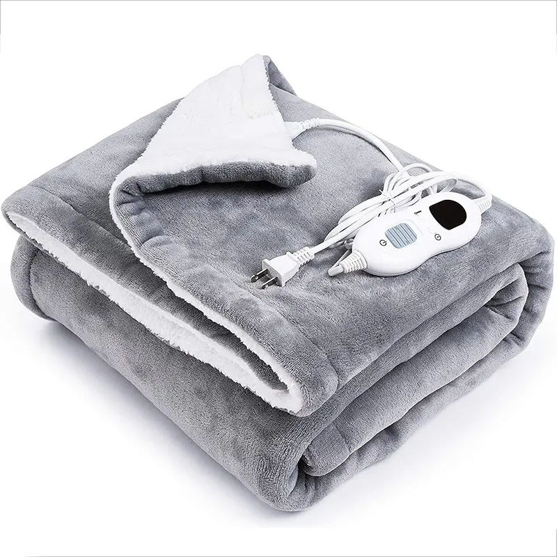 Hot Seller Fast Heating Adjustable Temperature Controlled 110v Electric Warm Blanket with Timer