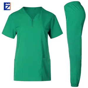 Veste avec les boutons pression I Am Jacket Male S Marron Olive Green Scrubs Sets Men Nurses Uniform Design Pictures
