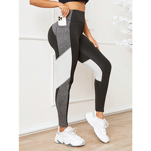 Leggings <span class=keywords><strong>de</strong></span> fitness et <span class=keywords><strong>de</strong></span> yoga pour femmes, taille haute, effet ventre plat, avec poches et <span class=keywords><strong>ceinture</strong></span>, en maille colorée, modèle international très demandé - Product Image 5