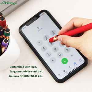 Werbeartikel Metall-Kugelschreiber mit Logo, Aluminium Großhandel 2-in-1 Soft-Touch-Stylus mit Gummigriff - Product Image 4