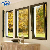 Ventana Americana Moderna de Vidrio y Aluminio Abatible y Giratoria con Mosquitera