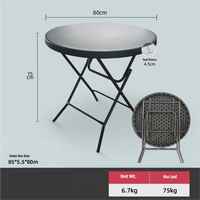 Table à manger pliante en gros – Format compact pour l'extérieur et l'intérieur, idéale pour restaurant, cantine, salon et appartement