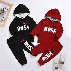 Nouveaux ensembles de vêtements pour enfants, tenues décontractées à capuche à manches longues pour bébés filles et garçons, ensembles de survêtements tendance pour le commerce extérieur - Product Image 1