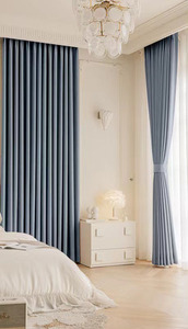 Cửa sổ xếp nếp hiện đại tối giản đầy đủ màn che chenile ô liu Xếp Nếp Rèm cho phòng ngủ chính và phòng khách - Product Image 4