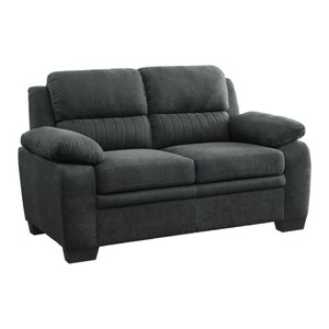 Hugh 58 Inch Loveseat Dark Gray Polyester Foam Cushioned Solid Wood Corner L-Shape Modern <b>Living</b> <b>Room</b> <b>Sofa</b> - Product Image 6