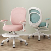 Chaise ergonomique en maille turquoise pour enfants avec repose-jambes, table et chaise d'apprentissage réglables pour les élèves du primaire et du secondaire