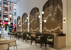 Diseño Interior de Cafetería, Diseño de Interiores de Cafetería en 3D, Concepto de Diseño de Interiores de Bar Acogedor, Asientos de Restaurante con Mesas y Sillas en Oferta - Product Image 4
