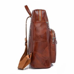 Sac à dos d'été antivol en cuir PU de mode rétro pour femmes grande capacité sac à dos de voyage scolaire CrossBody - Product Image 4