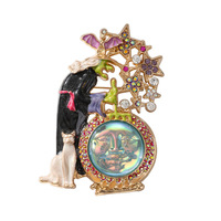 Broche créative de sorcière d'Halloween Style rétro étoile tête d'homme épingle à vêtements bijoux Corsage fête cadeau de mariage