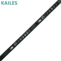 KAILES (KLS) Série K22 – Armoire de distribution d'énergie industrielle verticale personnalisée en aluminium noir 63A à 18 prises triphasées