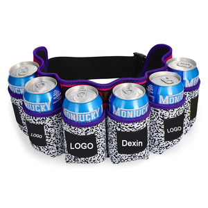 Ceinture de refroidissement de canette en néoprène, 6 paquets de boissons, sac de ceinture de bière, support de canette de boisson, sangle réglable, bouteille de bière - Product Image 5