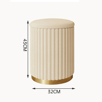 Tabouret de maquillage rembourré en velours capitonné avec rangement, ottoman, éco-responsable, portable, structure en bois massif, style européen moderne