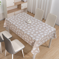 Nappe en PVC beige imprimée de fleurs, nappe à motifs floraux, nappe résistante aux taches pour table rectangulaire