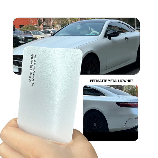 Electric Metallic White Self-Adhesive Glossy PVC Vinyl Wrap Film for Car Body Color Changing Protection Roll