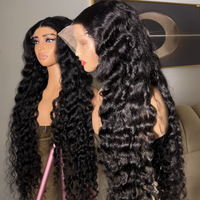Perruque 100% Cheveux Humains, Frontale Complète 13*4, Dentelle Transparente, Double Tirage, Cheveux Humains Bruts Birmans Bouclés, Sans Colle, Perruques Full HD Lace