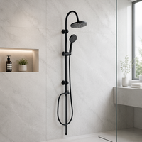 Colonne de douche murale moderne pour salle de bain, ensemble complet avec inverseur en laiton, barre coulissante réglable en acier inoxydable et tuyau anti-torsion en PVC