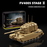 Bloques de Construcción MOC FV4005 Stage II Tank Destroyer, Modelo de Ladrillos de Vehículo Blindado Británico, Juguete Coleccionable de Modelismo Militar
