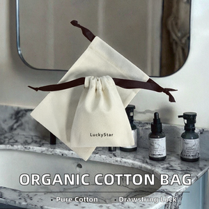 Sac Cadeau à Cordon en Coton et Lin pour Cosmétiques et Shampoings, Pochette de Maquillage en Mousseline de Coton Bio – Grande Vente - Product Image 2