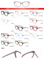 Monturas de Gafas Ópticas de Acetato de Diseño, Ligeras, Estilo Ojo de Gato Grande, con Diamantes, Unisex, Coloridas, para Lectura