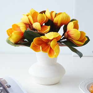 Fleurs artificielles en soie Magnolia, haute simulation, décoration intérieure, accessoires de mariage - Product Image 2