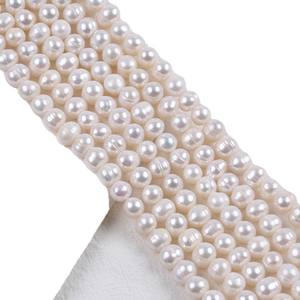 Perles d'eau douce naturelles en gros, 7-8 mm, blanches, semi-finies, pour bracelets et colliers DIY à Zhuji - Product Image 4