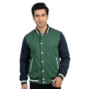 Veste universitaire en molleton de coton personnalisée pour hommes, fabricant de vestes universitaires personnalisées - Product Image 1