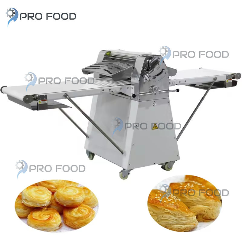 Dough Sheeter Conveyor Belt Machine for Continuous Rolling of Pastry Bread  and Croissant Dough in Industrial Bakeries