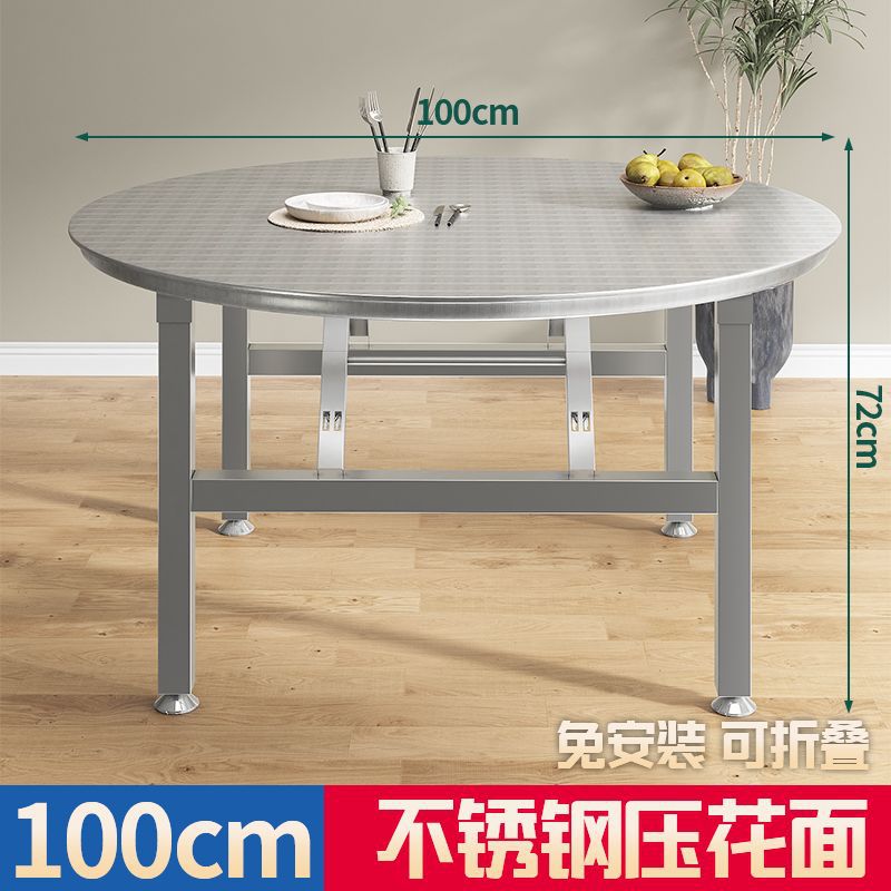 Table ronde pliable, diamètre 100 mm, hauteur 72 mm.