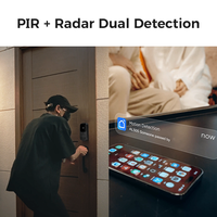 LNDU AL505 Interphone vidéo bidirectionnel Wi-Fi avec caméra 3K, détection de mouvement par radar PIR, serrure de porte intelligente rechargeable avec verrou de sécurité