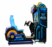 LECHUANG Machine de jeu d'arcade de course automobile pour un joueur, simulateur de conduite à monnayeur, pour centre de divertissement intérieur et salle de jeux, en métal