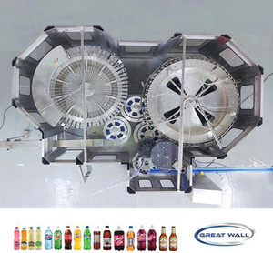 Điện 380V gỗ tự động Trường hợp chai PET có ga uống 50hz 3 giai đoạn điền máy 1 năm bảo hành 10500kg độ chính xác cao - Product Image 2