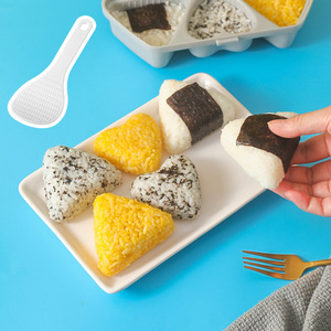 Creatore di Onigiri in plastica eco-friendly da 6 pollici con Paddle di riso 6 in 1 stampo per polpette di riso antiaderente 6 pollici triangolo - Product Image 6