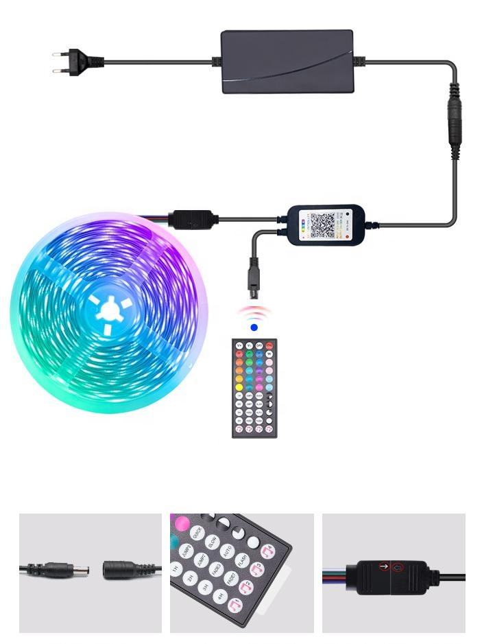 GM-HM016 Smart WiFi LED Strip Lights 5m 10m 30LEDs/M Waterproof RGB 5050 LED Strip Lights Light for Home