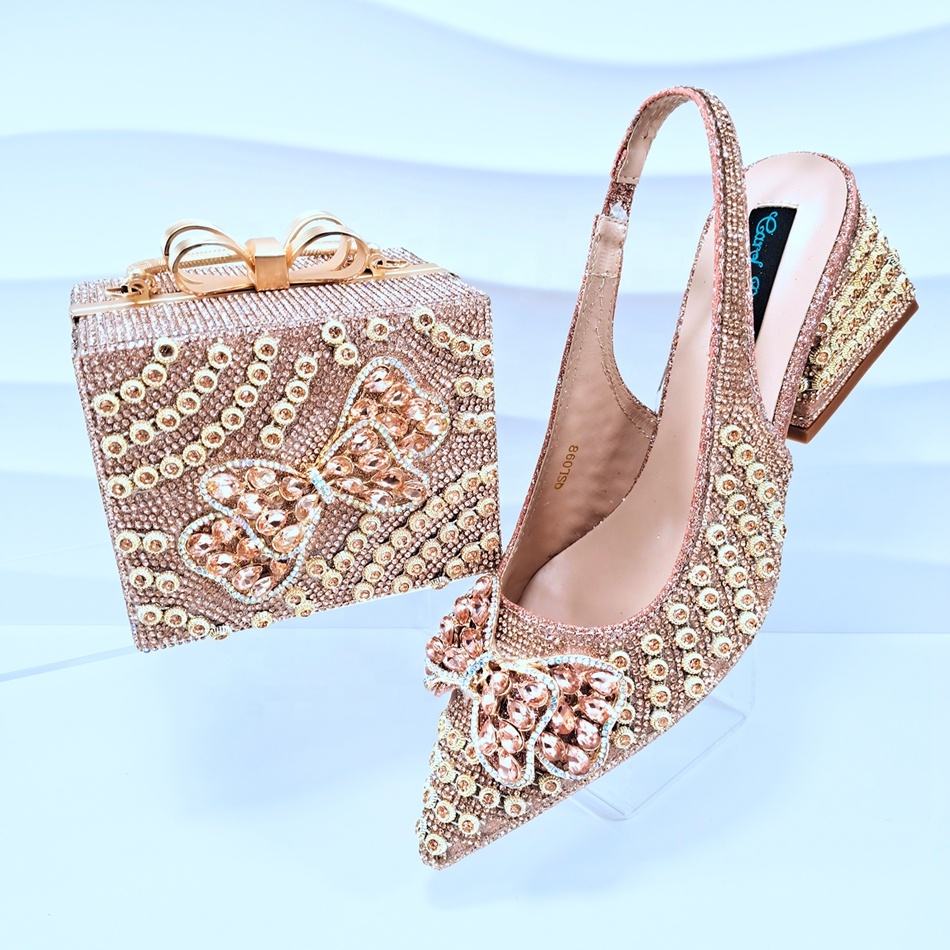 Luxury Ladies Style Matching Shoes and Bags Wholesale Ceremonial
