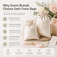 Sacs cadeaux en satin avec cordon de serrage pour mariage, pochettes pour dragées, emballage de bonbons et bijoux pour fête, sacs de rangement