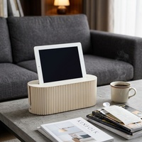 Boîte de rangement rectangulaire en plastique pour câbles de bureau à domicile avec cache-câbles, support pour téléphone, tablette et tablette tactile