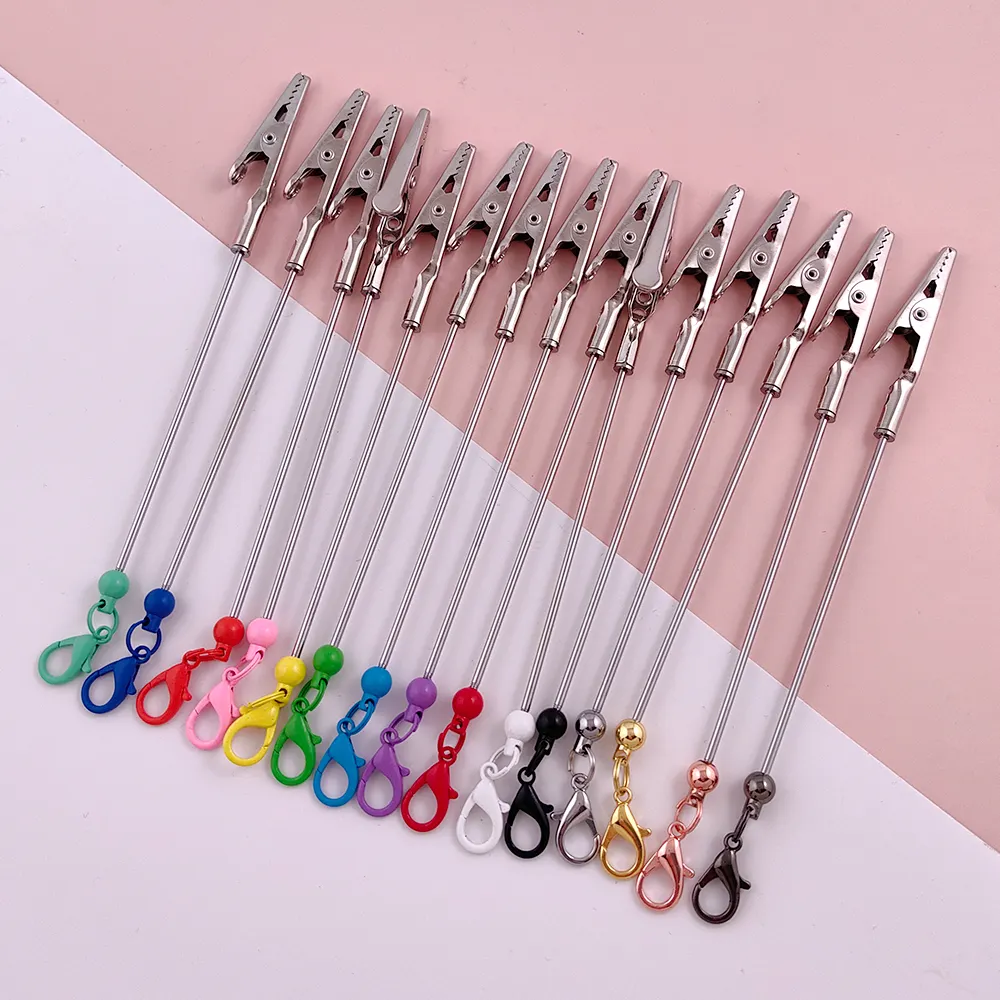 Nieuwe Vrouwen Cadeau Beadable Bars Alligator Kakkerlak Clip Sleutelhanger Beadable Creditcard Puller Grabber Houder